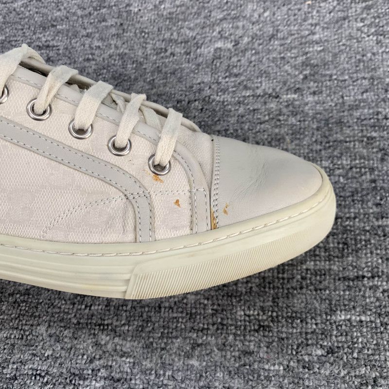 Gucci Gucci Beige Canvas GG Logo Low-Top Sneakers 0079 Size US 6 / IT 36 - 6 Thumbnail