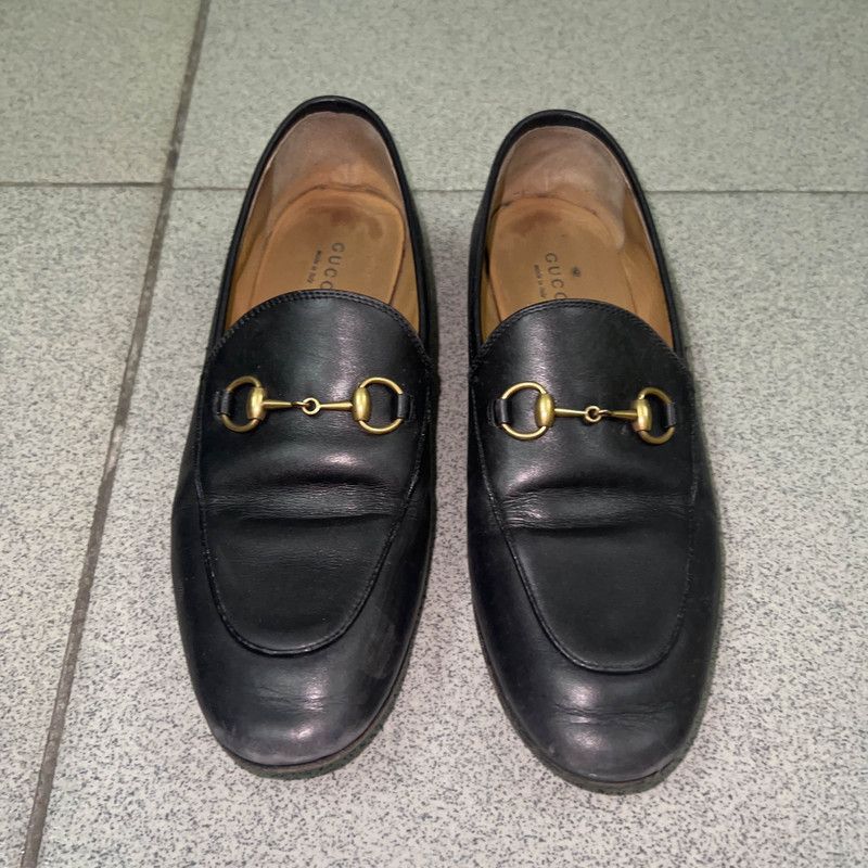 Gucci Gucci Black Leather Slip-On Loafers for Women 0079 Size US 6 / IT 36 - 2 Thumbnail