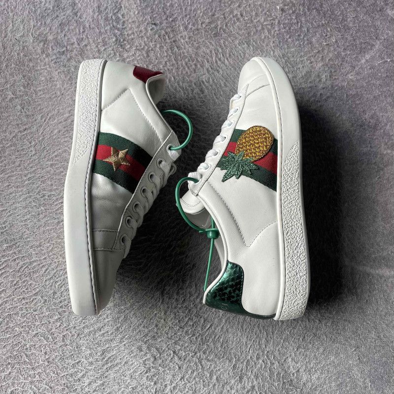 Gucci Gucci ACE Leather Pineapple Embroidery Sneakers 0079 Size US 8 / IT 38 - 7 Thumbnail