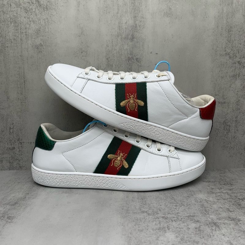 Gucci Gucci White Ace Sneakers with Green Red Stripe 0079 Size US 5 / IT 35 - 2 Thumbnail