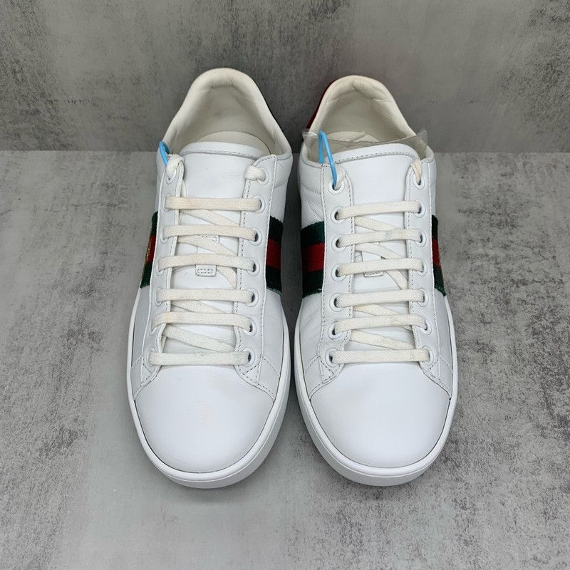 Gucci Gucci White Ace Sneakers with Green Red Stripe 0079 Size US 5 / IT 35 - 4 Thumbnail