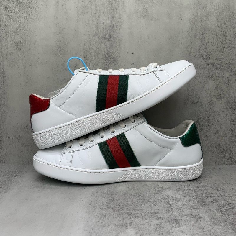 Gucci Gucci White Ace Sneakers with Green Red Stripe 0079 Size US 5 / IT 35 - 3 Thumbnail