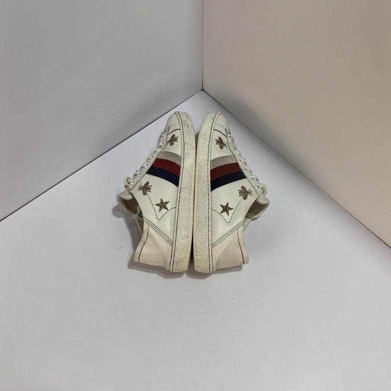 Gucci Gucci Ace Bee & Star White Fashion Sneakers 0079 Size US 5 / IT 35 - 7 Thumbnail