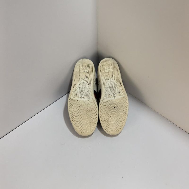 Gucci Gucci Ace Bee & Star White Fashion Sneakers 0079 Size US 5 / IT 35 - 4 Thumbnail