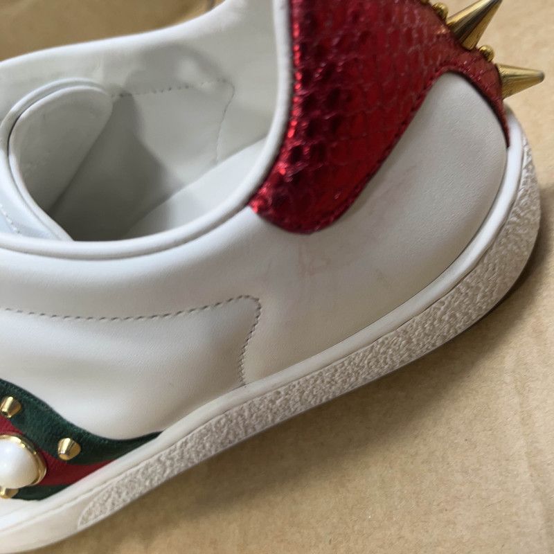 Gucci Gucci Ace Studded Fashion Sneakers for Women 0079 Size US 6.5 / IT 36.5 - 7 Thumbnail