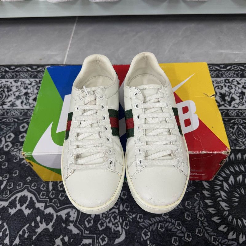Gucci Gucci Ace White Leather Sneakers with Bee 0079 Size US 6 / IT 36 - 2 Thumbnail