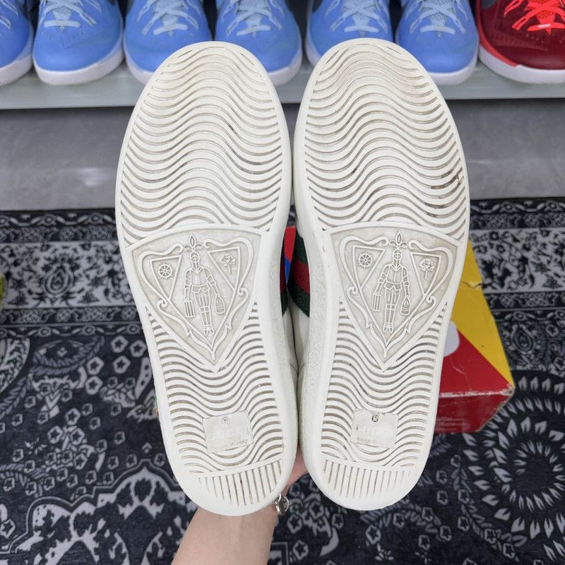 Gucci Gucci Ace White Leather Sneakers with Bee 0079 Size US 6 / IT 36 - 4 Thumbnail