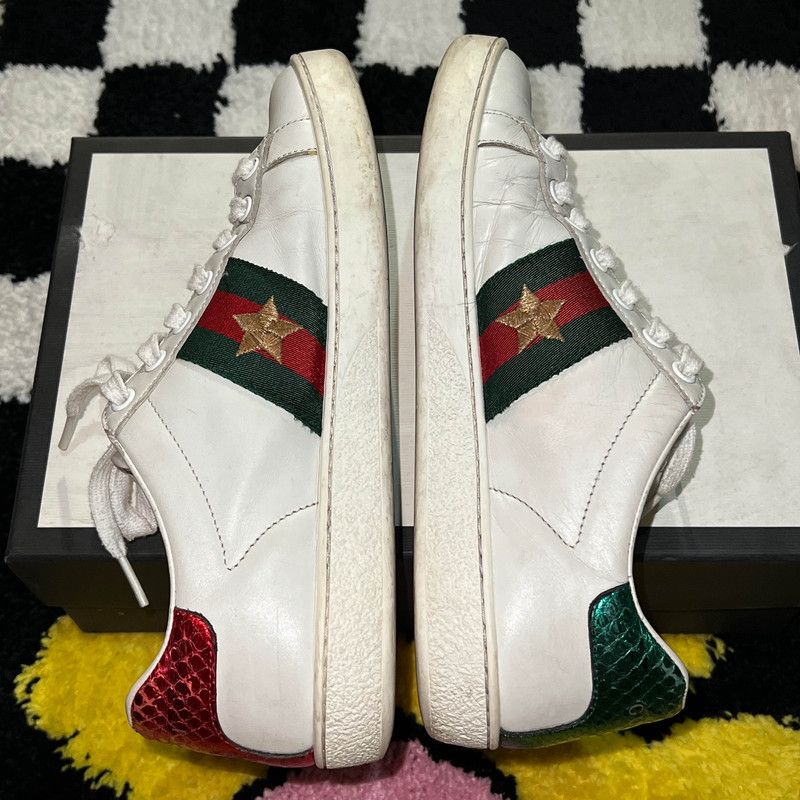 Gucci Gucci White Leather Pineapple Embroidered Sneakers 0079 Size US 6.5 / IT 36.5 - 10 Thumbnail