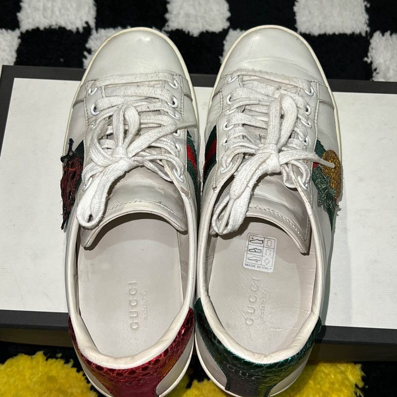 Gucci Gucci White Leather Pineapple Embroidered Sneakers 0079 Size US 6.5 / IT 36.5 - 7 Thumbnail