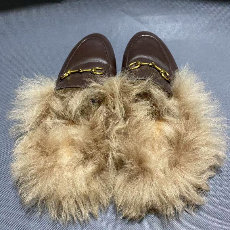 Gucci Gucci Princetown Brown Flat Mule with Fur 0079 Size US 5 / IT 35 - 3 Thumbnail