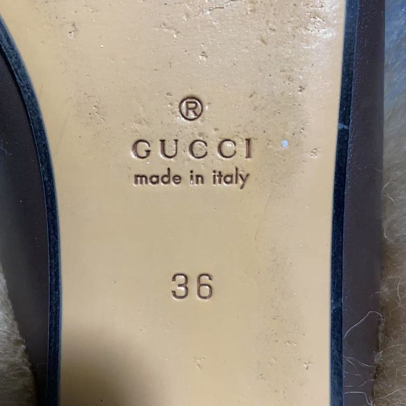 Gucci Gucci Princetown Brown Flat Mule with Fur 0079 Size US 5 / IT 35 - 5 Thumbnail