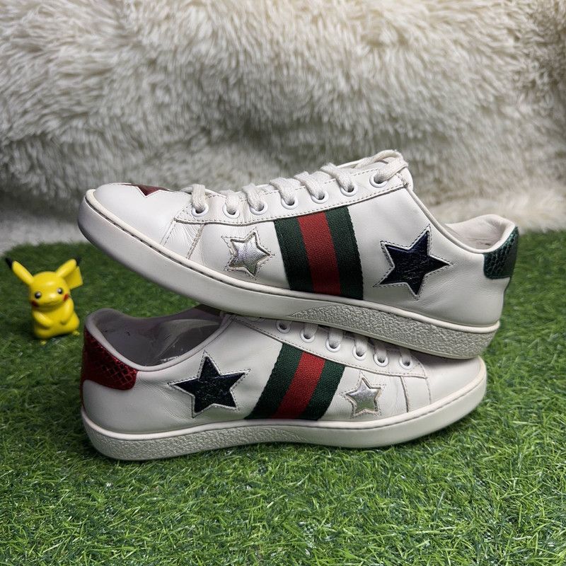 Gucci Gucci Ace Leather Star Low-Top Sneakers 0079 Size US 6 / IT 36 - 9 Thumbnail