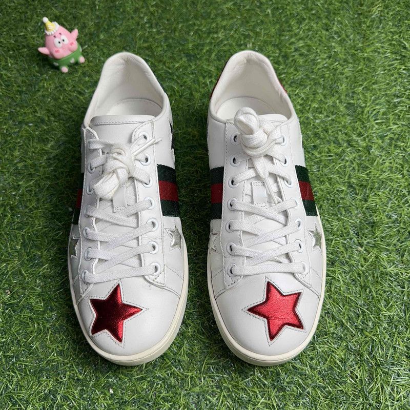 Gucci Gucci Ace Leather Star Low-Top Sneakers 0079 Size US 6 / IT 36 - 2 Thumbnail