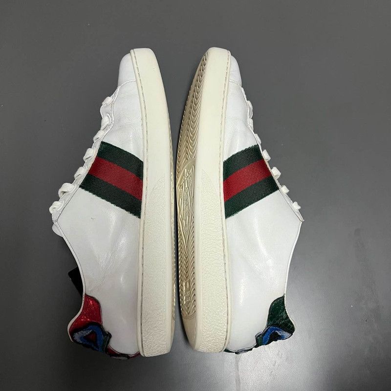 Gucci Gucci ACE Floral Embroidered White Sneakers 0079 Size US 8 / IT 38 - 6 Thumbnail