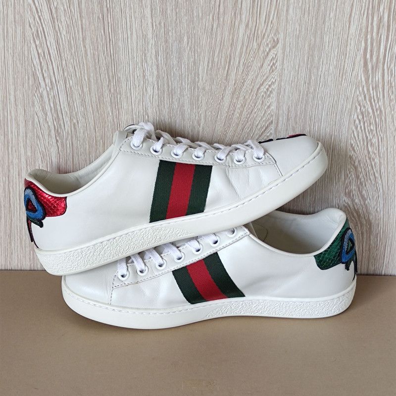 Gucci Gucci Ace Embroidered Floral Leather Sneakers 0079 Size US 5 / IT 35 - 7 Thumbnail