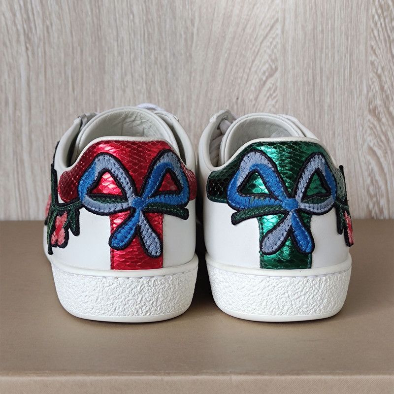 Gucci Gucci Ace Embroidered Floral Leather Sneakers 0079 Size US 5 / IT 35 - 3 Thumbnail