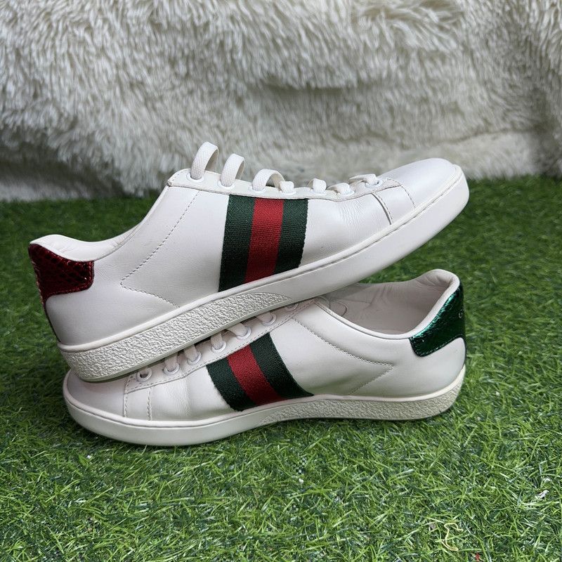 Gucci Gucci Ace White Sneakers with Red Green Stripes 0079 Size US 4.5 / IT 34.5 - 7 Thumbnail