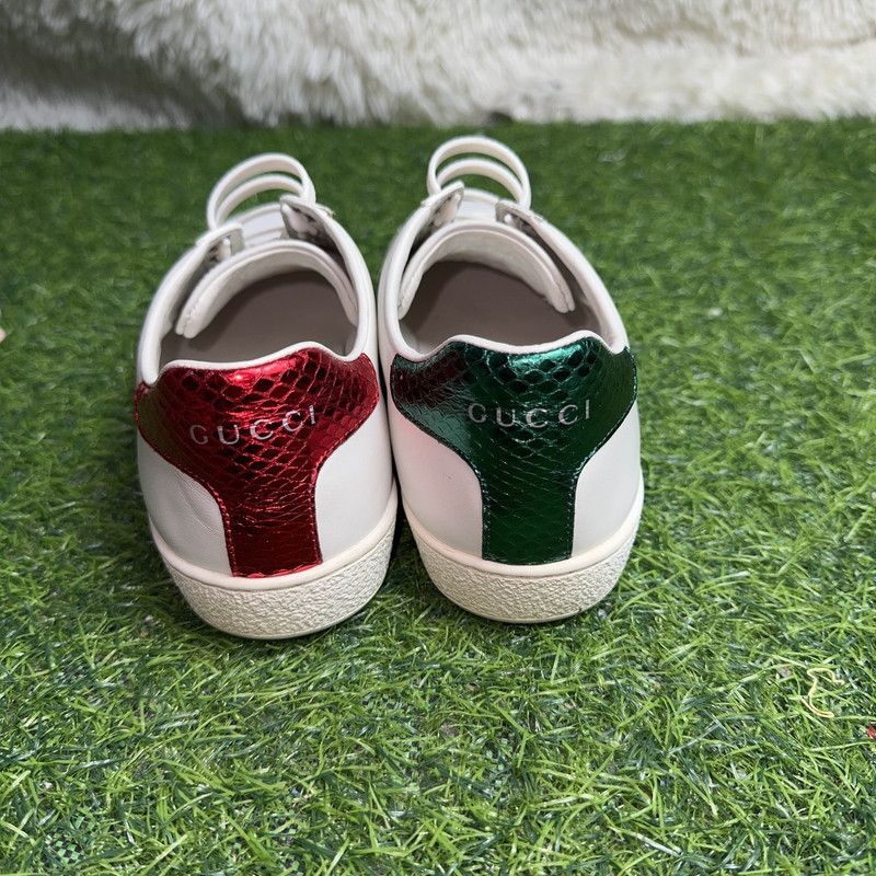 Gucci Gucci Ace White Sneakers with Red Green Stripes 0079 Size US 4.5 / IT 34.5 - 3 Thumbnail