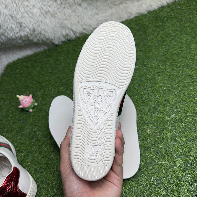 Gucci Gucci Ace White Sneakers with Red Green Stripes 0079 Size US 4.5 / IT 34.5 - 9 Thumbnail