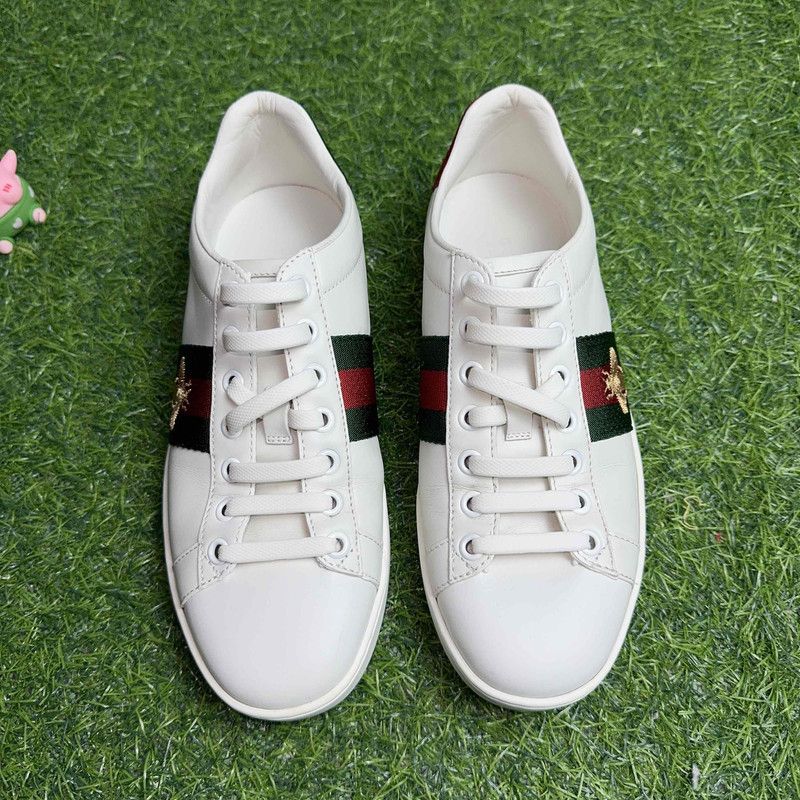 Gucci Gucci Ace White Sneakers with Red Green Stripes 0079 Size US 4.5 / IT 34.5 - 2 Thumbnail