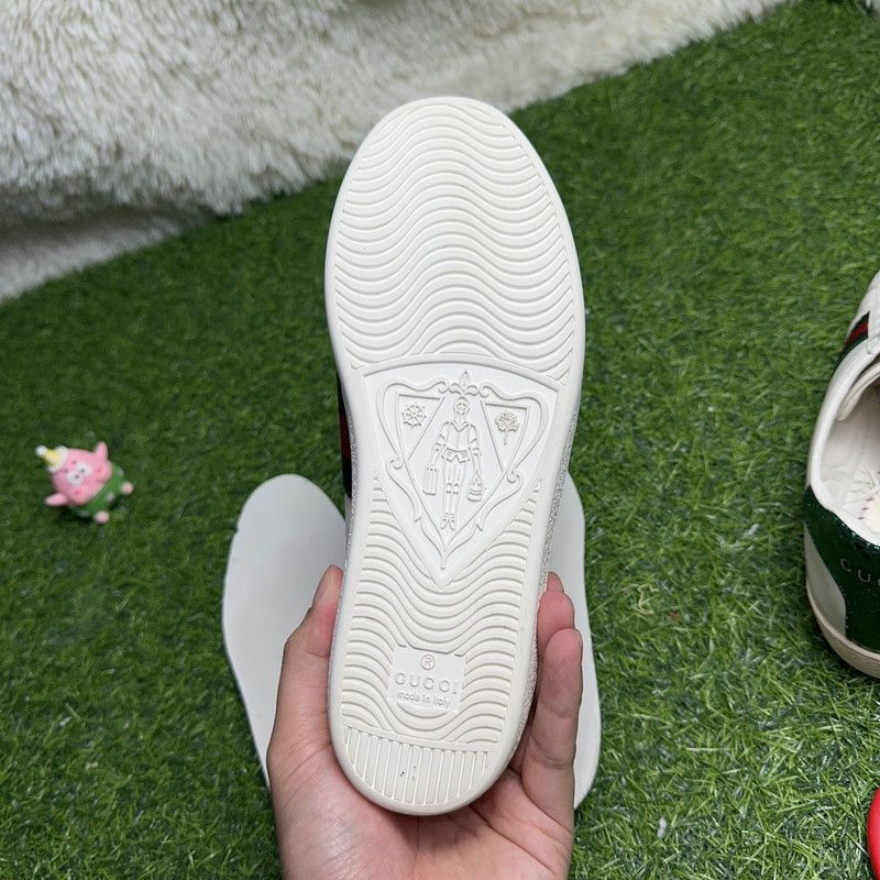 Gucci Gucci Ace White Sneakers with Red Green Stripes 0079 Size US 4.5 / IT 34.5 - 8 Thumbnail