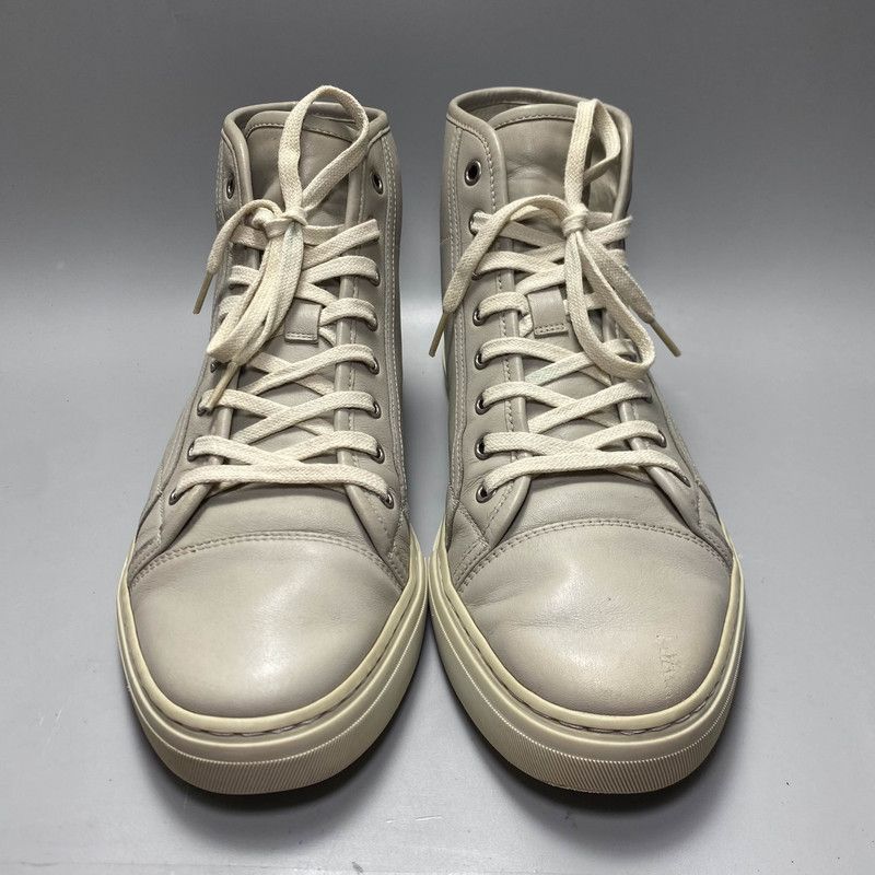 Gucci Gucci Stylish Gray Leather High-Top Sneakers 0079 Size US 9 / IT 39 - 2 Thumbnail