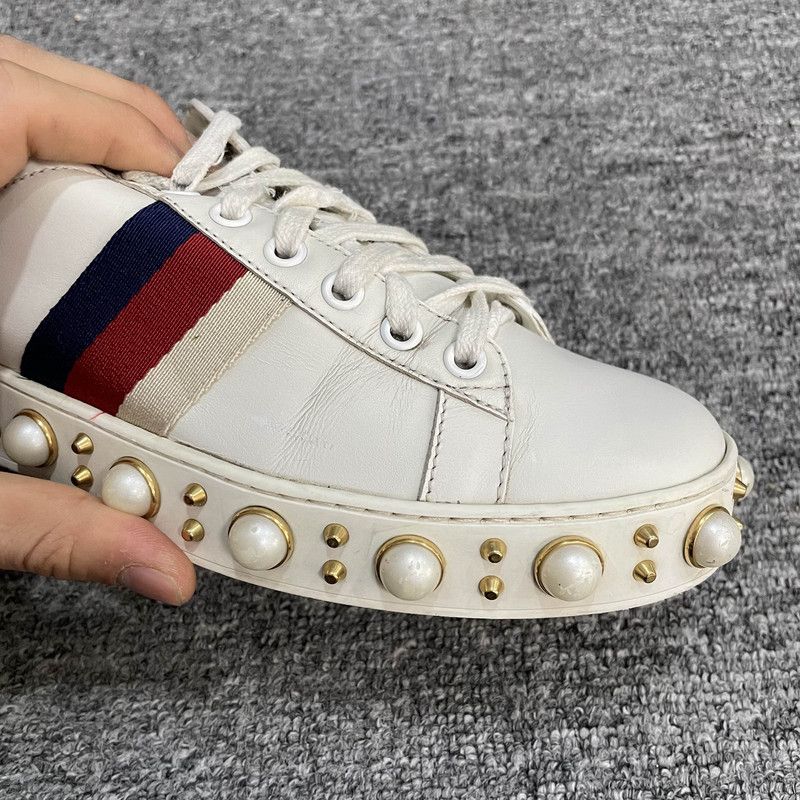 Gucci Gucci Ace Pearl Low-Top Sneakers for Women 0079 Size US 8 / IT 38 - 6 Thumbnail