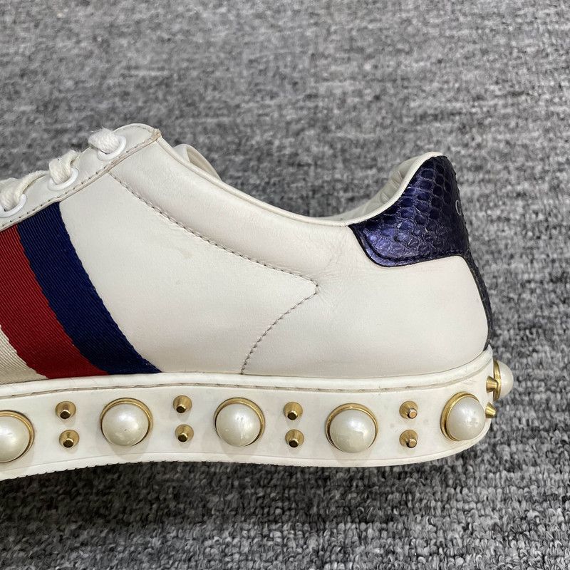 Gucci Gucci Ace Pearl Low-Top Sneakers for Women 0079 Size US 8 / IT 38 - 7 Thumbnail