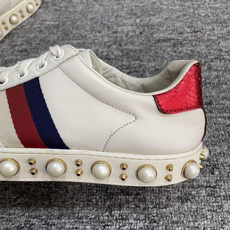 Gucci Gucci Ace Pearl Low-Top Sneakers for Women 0079 Size US 8 / IT 38 - 9 Thumbnail