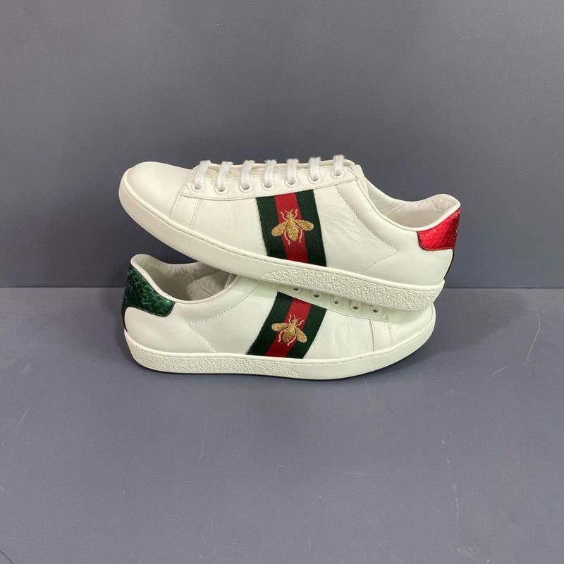 Gucci Gucci Ace Leather Bee Sneakers for Women 0079 Size US 5 / IT 35 - 7 Thumbnail
