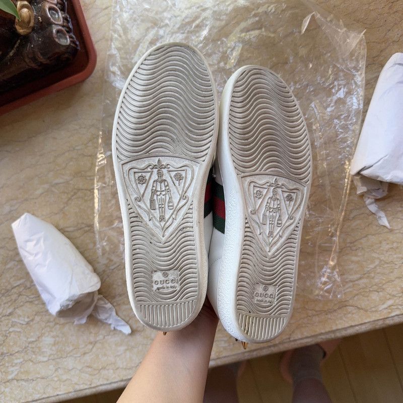 Gucci Gucci Ace Leather Studded Fashion Sneakers for Women 0079 Size US 6.5 / IT 36.5 - 6 Thumbnail