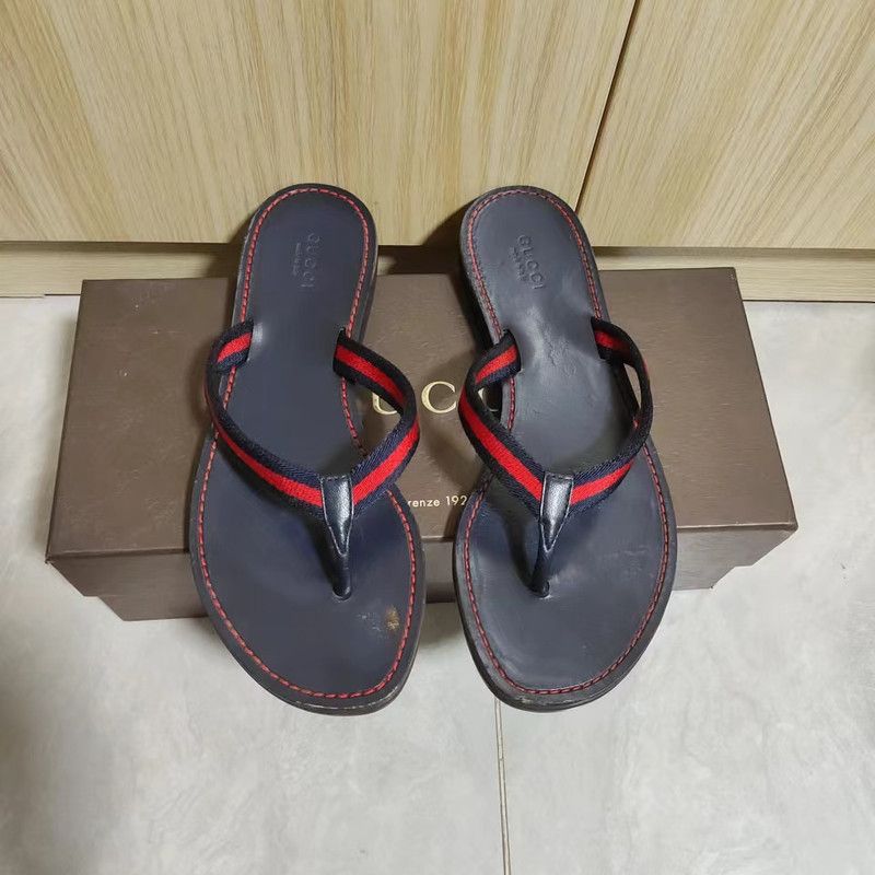 Gucci Gucci Red and Blue Strap Casual Flip Flops 0079 Size US 6.5 / IT 36.5 - 2 Thumbnail