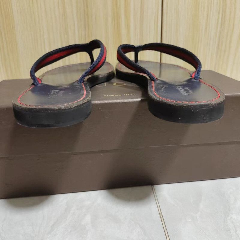 Gucci Gucci Red and Blue Strap Casual Flip Flops 0079 Size US 6.5 / IT 36.5 - 3 Thumbnail