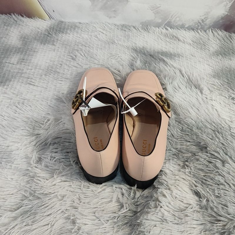 Gucci Gucci Pink Leather Fashion Loafers for Women 0079 Size US 8 / IT 38 - 3 Thumbnail