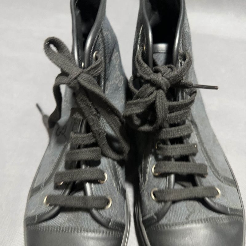 Gucci Gucci Monogram Black High Top Fashion Sneakers 0079 Size US 5 / IT 35 - 7 Thumbnail