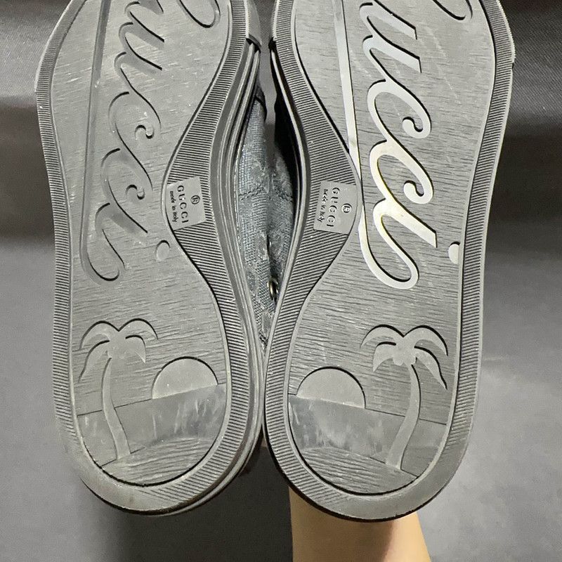 Gucci Gucci Monogram Black High Top Fashion Sneakers 0079 Size US 5 / IT 35 - 6 Thumbnail