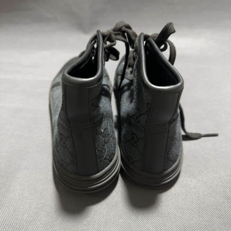 Gucci Gucci Monogram Black High Top Fashion Sneakers 0079 Size US 5 / IT 35 - 3 Thumbnail