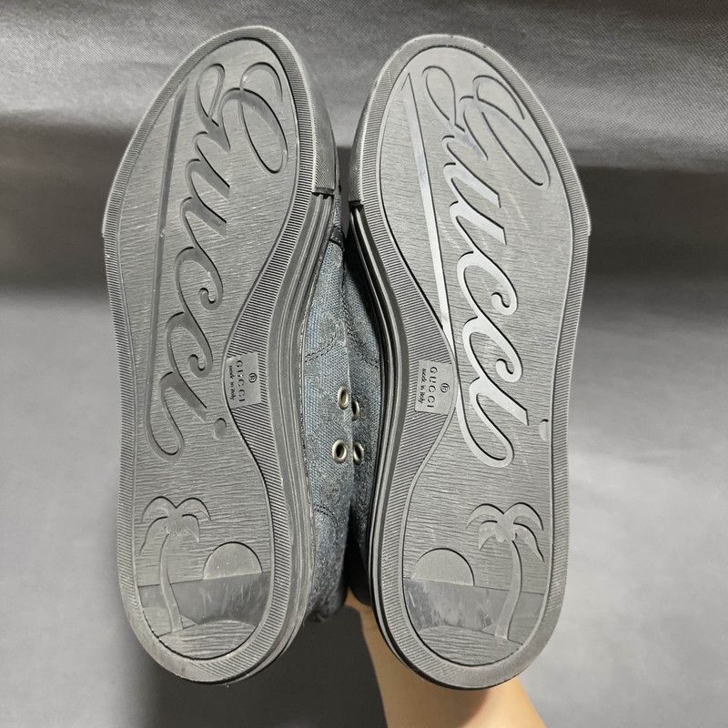 Gucci Gucci Monogram Black High Top Fashion Sneakers 0079 Size US 5 / IT 35 - 4 Thumbnail