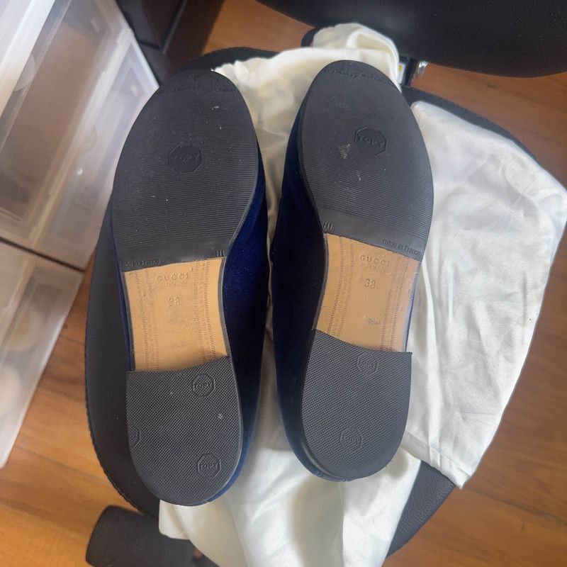 Gucci Gucci Jordaan Blue Velour Casual Shoes 0079 Size US 7.5 / IT 37.5 - 4 Thumbnail