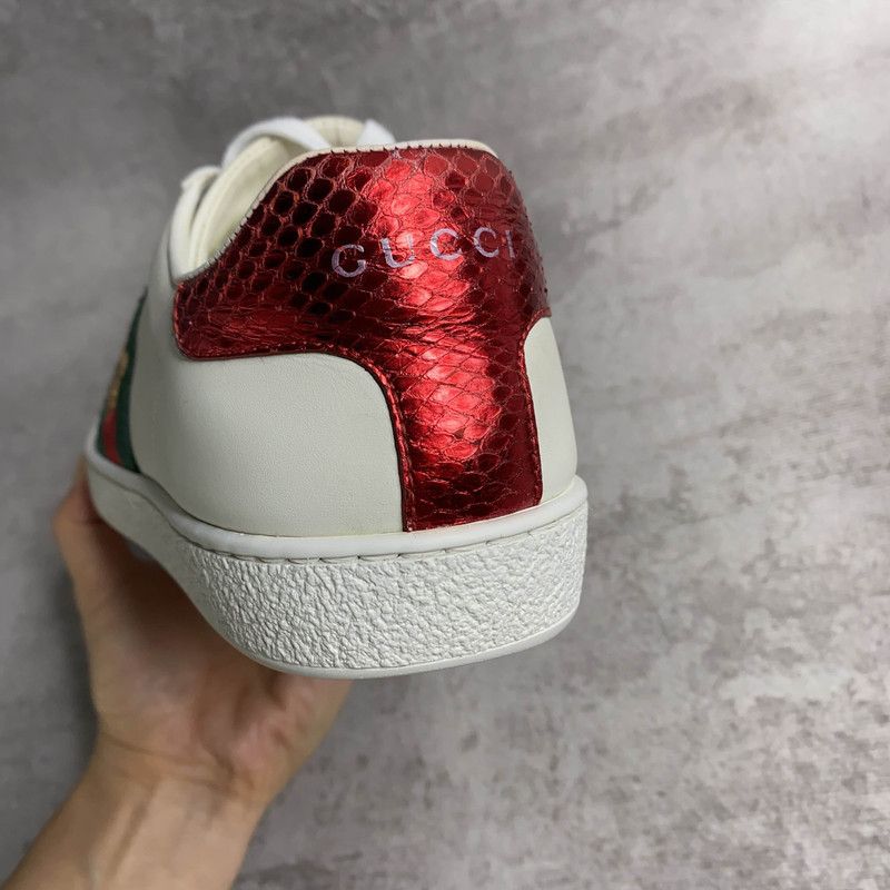 Gucci Gucci Ace White Leather Sneakers with Bee Design 0079 Size US 6.5 / IT 36.5 - 5 Thumbnail