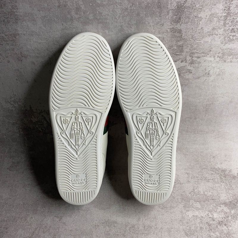 Gucci Gucci Ace White Leather Sneakers with Bee Design 0079 Size US 6.5 / IT 36.5 - 3 Thumbnail
