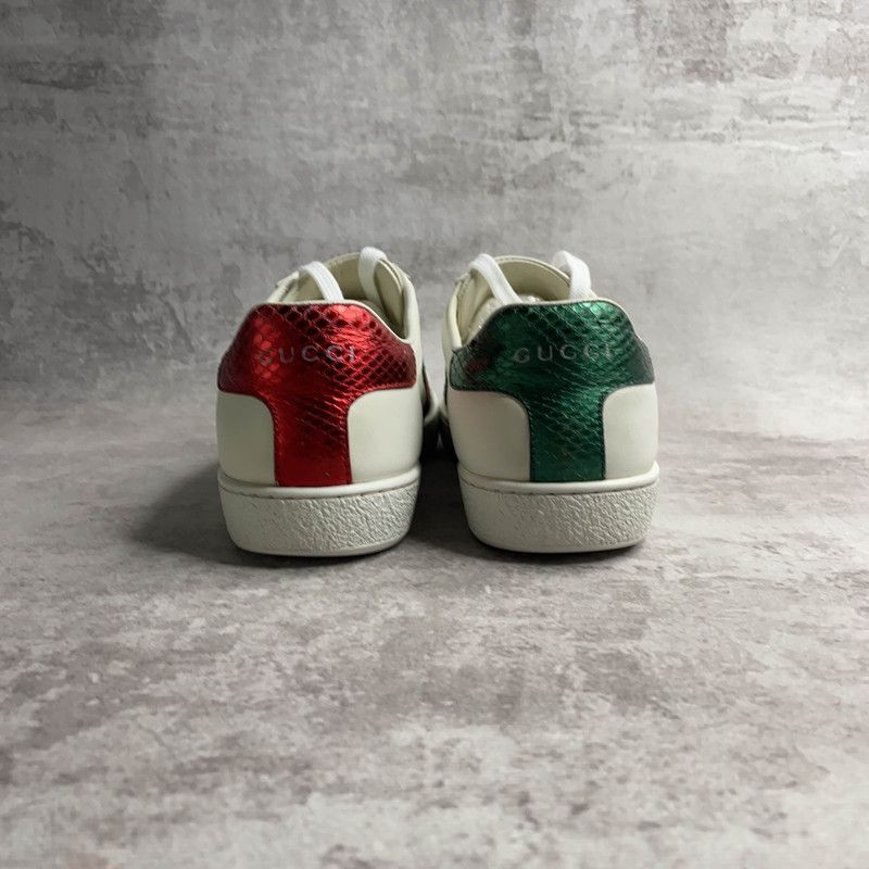 Gucci Gucci Ace White Leather Sneakers with Bee Design 0079 Size US 6.5 / IT 36.5 - 2 Thumbnail