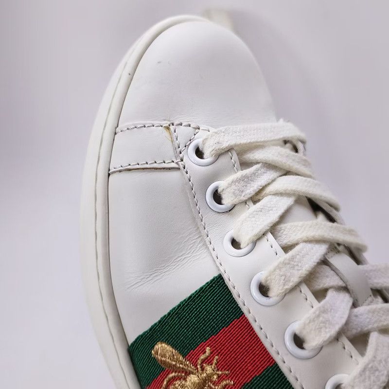 Gucci Gucci Ace Leather Bee Sneakers for Women 0079 Size US 8 / IT 38 - 6 Thumbnail