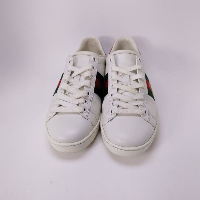 Gucci Gucci Ace Leather Bee Sneakers for Women 0079 Size US 8 / IT 38 - 2 Thumbnail