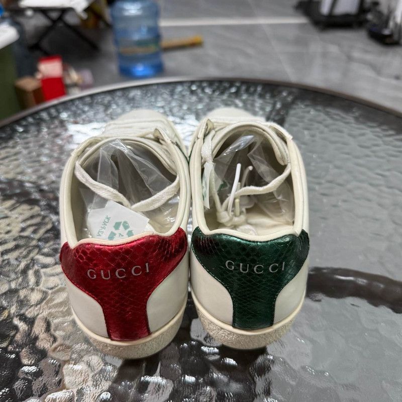 Gucci Ace Leather Sneakers with Embroidery 0079