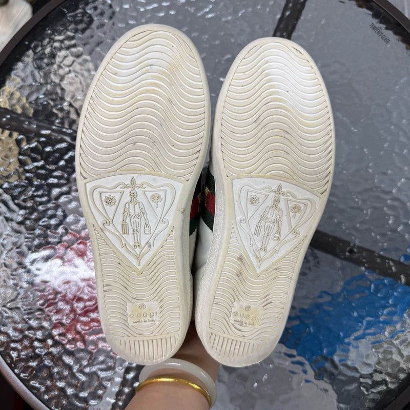 Gucci Ace Leather Sneakers with Embroidery 0079