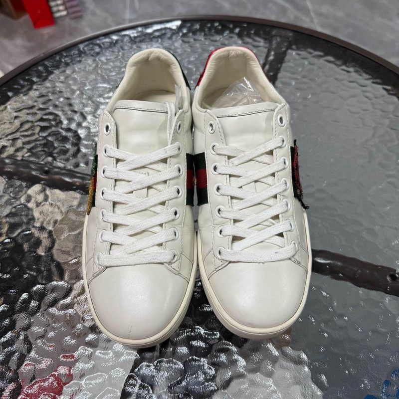 Gucci Ace Leather Sneakers with Embroidery 0079