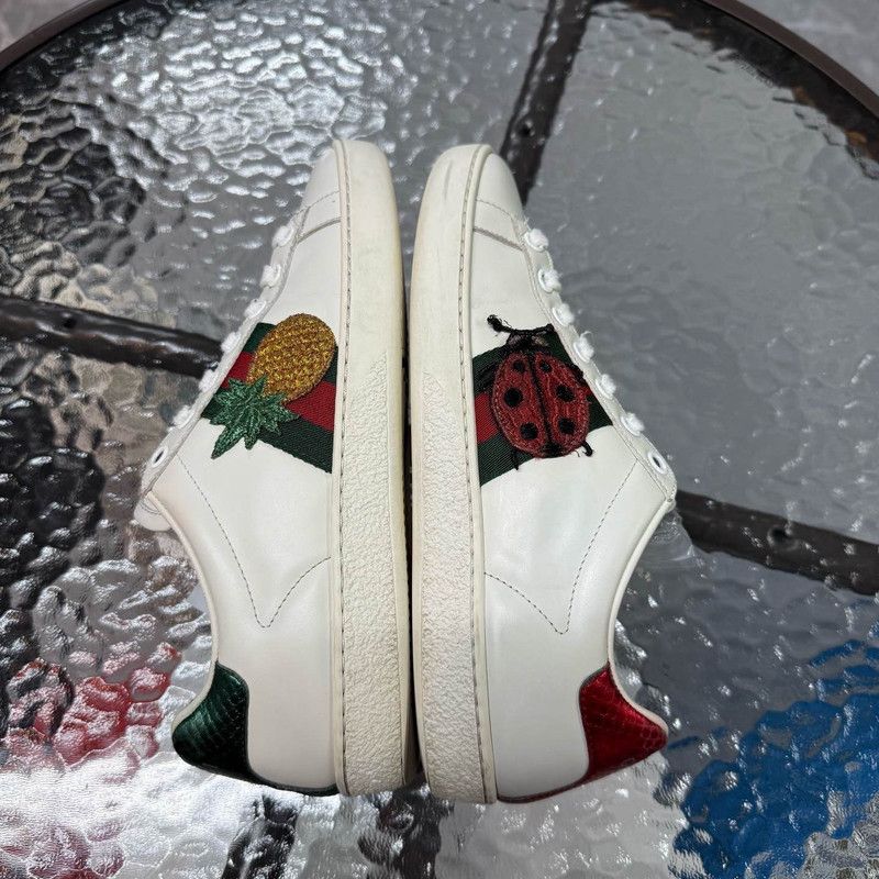 Gucci Ace Leather Sneakers with Embroidery 0079