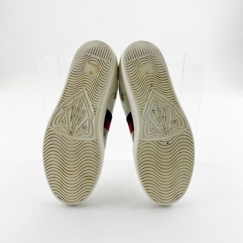 Gucci Gucci Ace Bee and Star White Sneakers 0079 Size US 8 / IT 38 - 4 Thumbnail
