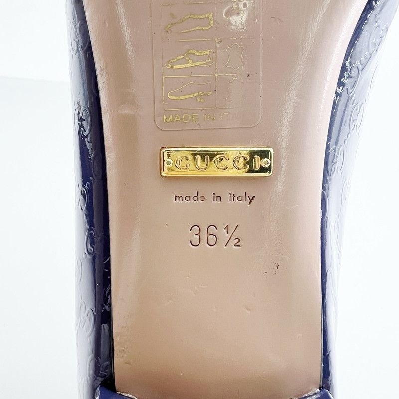 Gucci Gucci Blue Peep-Toe Patent Flats for Women 0079 Size US 6 / IT 36 - 5 Thumbnail